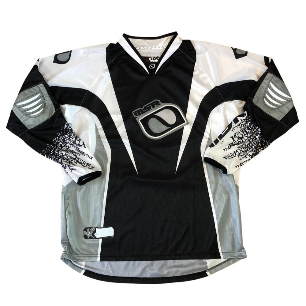 MSR Motocross Jersey Mens XL Black & White Motocross Long Sleeve Racing Top